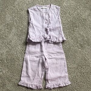 ZARA Kids linen matching set - lavender color